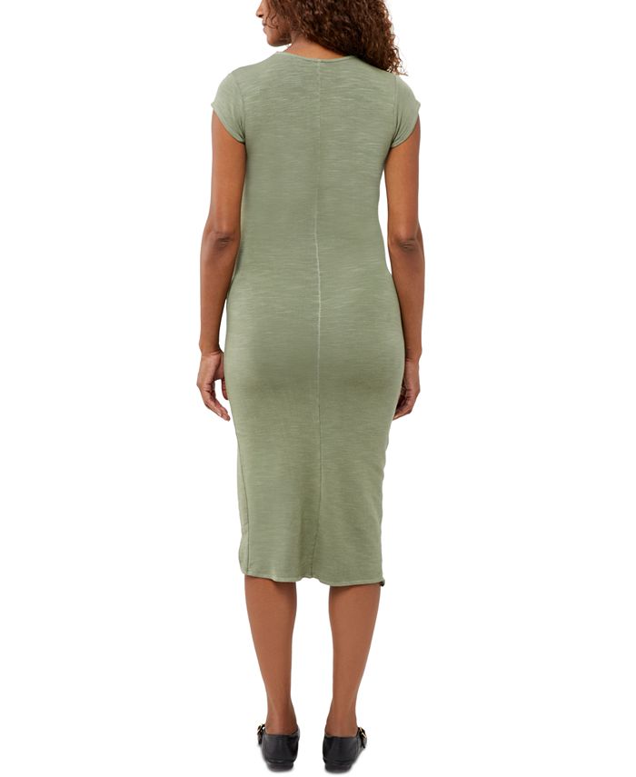 Monrow Supersoft Cap-Sleeve Shirred Maternity Dress - Macy's