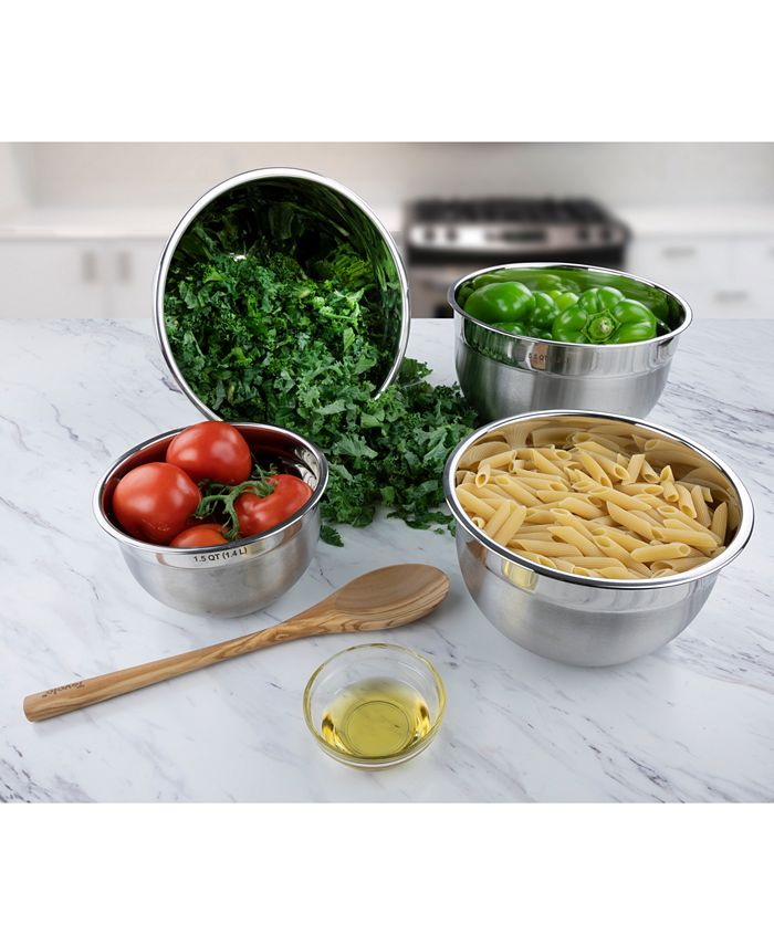 Set Di 3 Colapasta Tovolo Soak N' Strain Con Ciotola Integrata - Perfetti Per Lavare E Scolare Frutta, Verdura E Pasta - Colori Indaco, Grigio E Carbone - 4