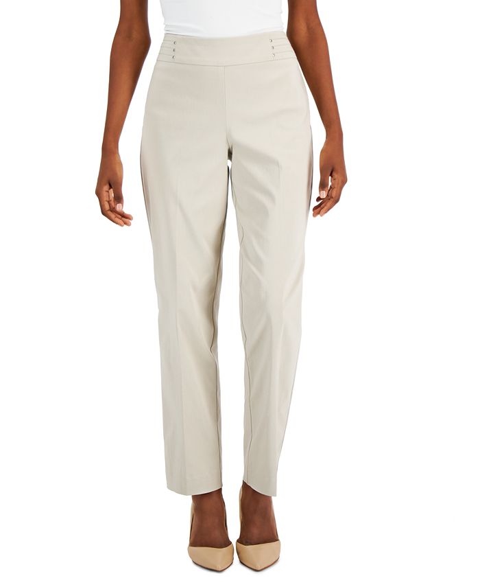 Jm Collection Studded Pull-on Tummy Control Pants, Regular And Short  Lengths, Created For Macy's In Neo Natural
