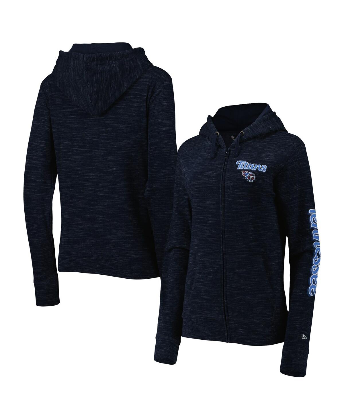 NEW ERA WOMEN'S NEW ERA NAVY TENNESSEE TITANS REVERSE FULL-ZIP HOODIE 