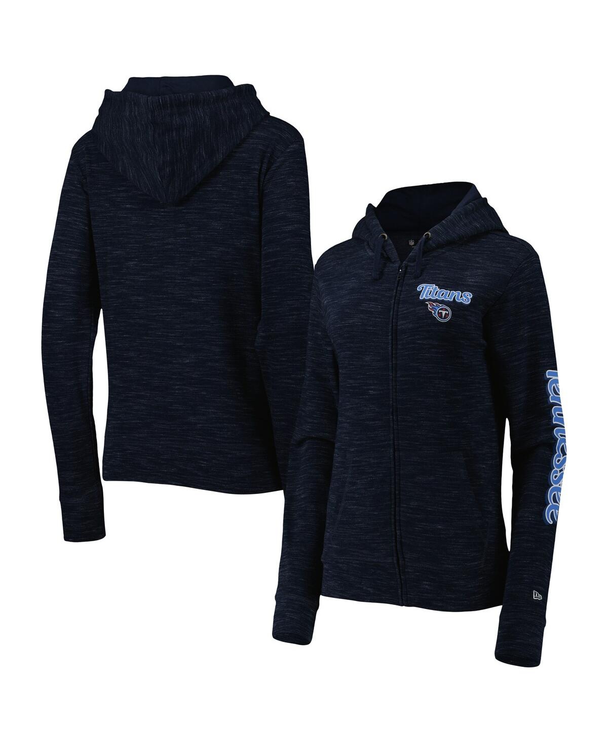 Shop New Era Women's  Navy Tennessee Titans Reverse Full-zip Hoodie