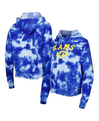 Women's Royal Los Angeles Rams Cloud Dye Fleece Pullover Hoodie