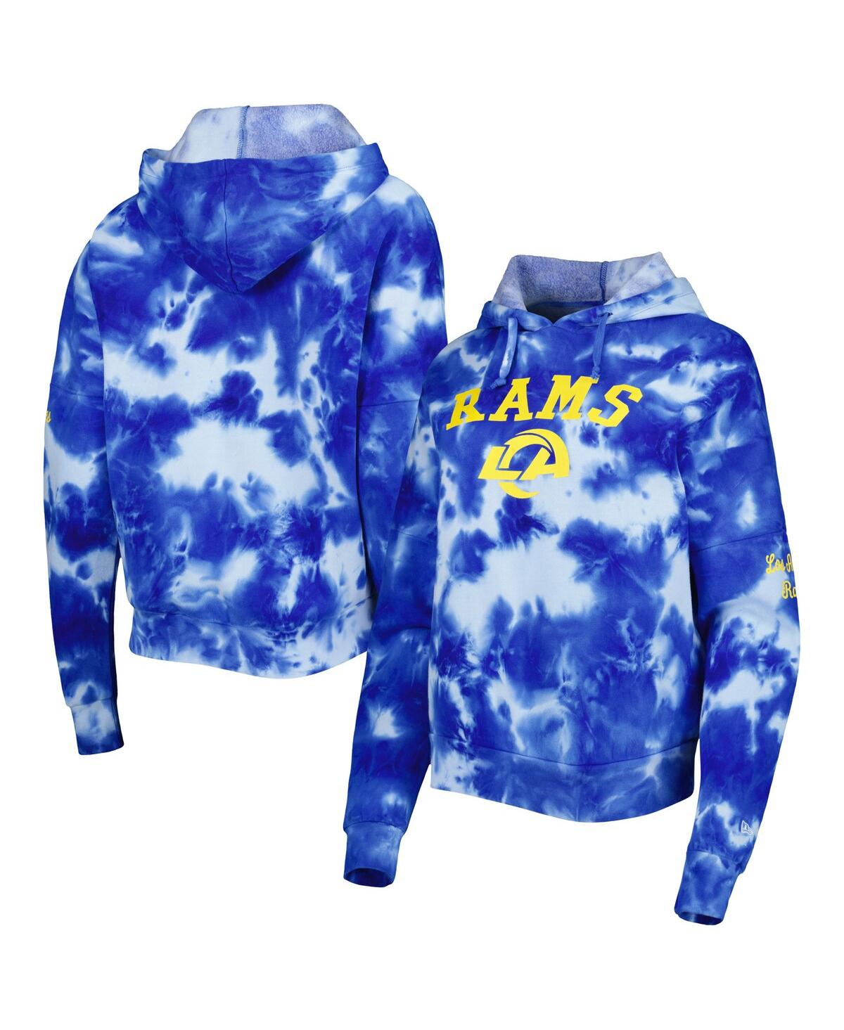 NEW ERA WOMEN'S NEW ERA ROYAL LOS ANGELES RAMS CLOUD DYE FLEECE PULLOVER HOODIE 