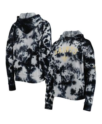 Women's Black New Orleans Saints Cloud Dye Fleece Pullover Hoodie