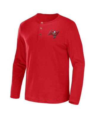 Men's NFL x Darius Rucker Collection by Red Tampa Bay Buccaneers Slub Jersey Henley Long Sleeve T-shirt
