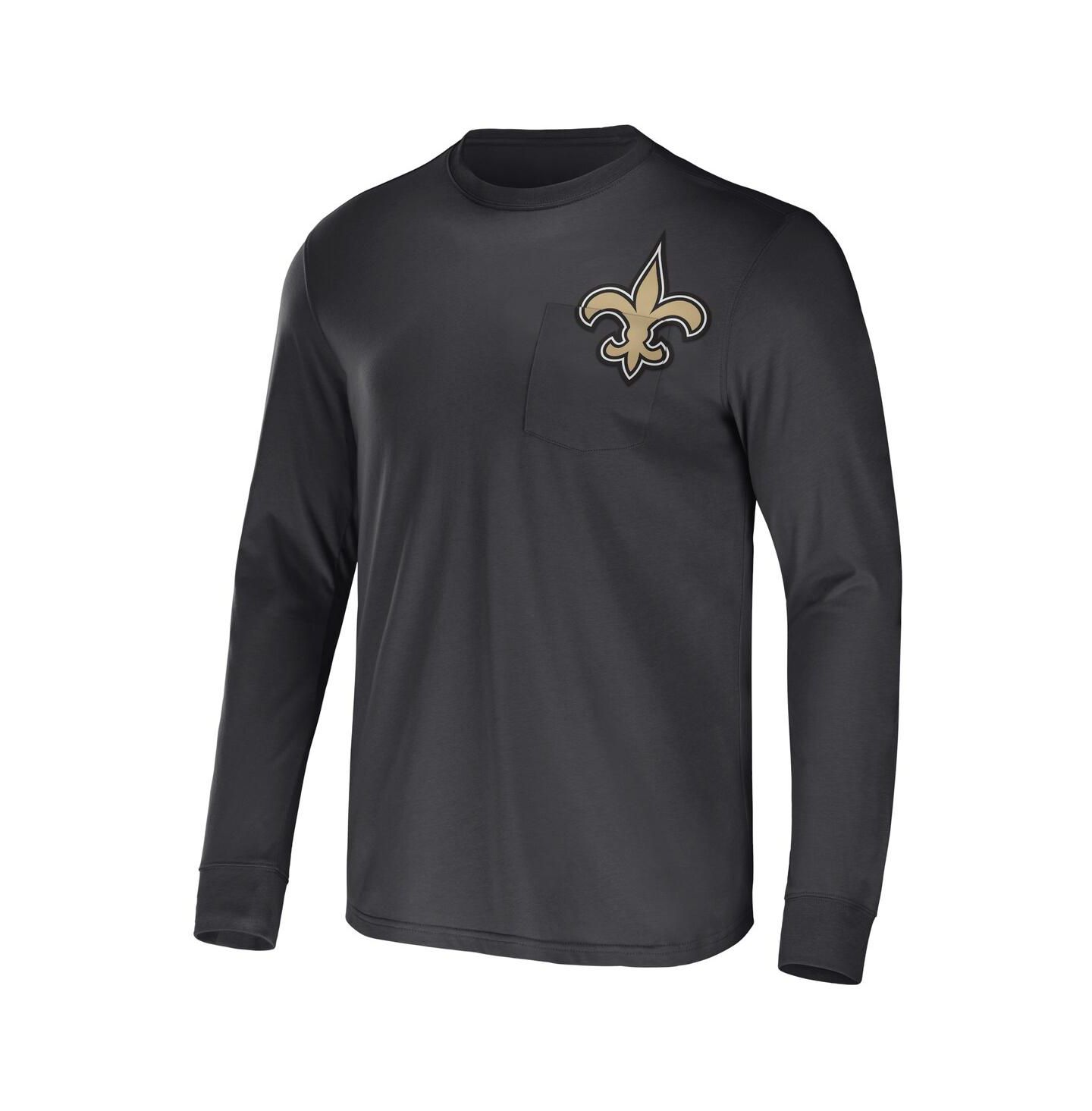 Мужская футболка Fanatics NFL x Darius Rucker Collection by Charcoal New Orleans Saints Team Long Sleeve — фото 3