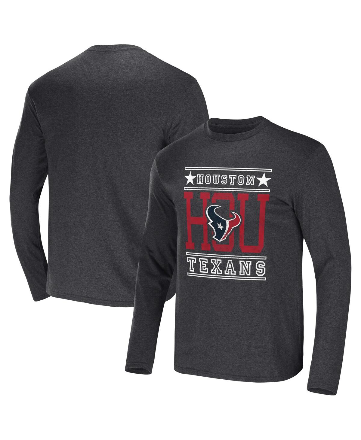 NFL x Darius Rucker Collection by Fanatics Heathered Charcoal Houston Texans Long Sleeve T-Shirt Heather Charcoal