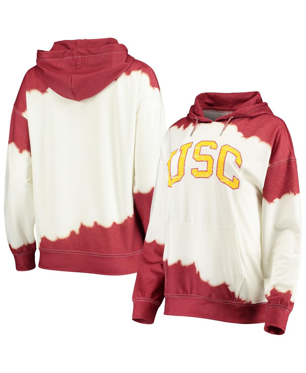 Gameday Couture Women's  White, Cardinal Iowa State Cyclones For The Fun Double Dip-dyed Pullover Hoo In White,cardinal