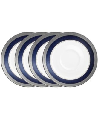 Noritake Odessa Cobalt Platinum Dinnerware Collection In White