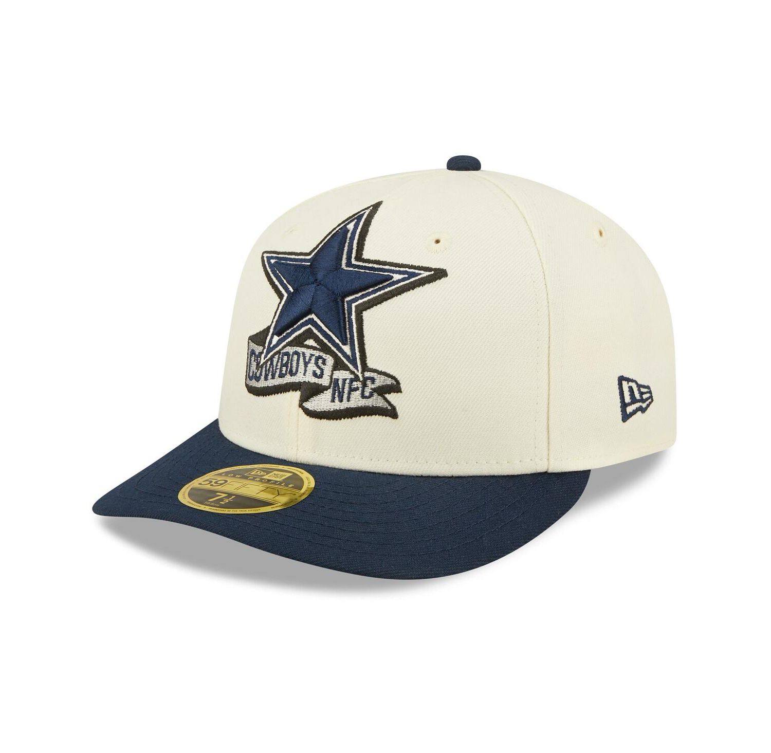Men's Cream, Navy Dallas Cowboys 2022 Sideline Low Profile 59FIFTY Fitted Hat