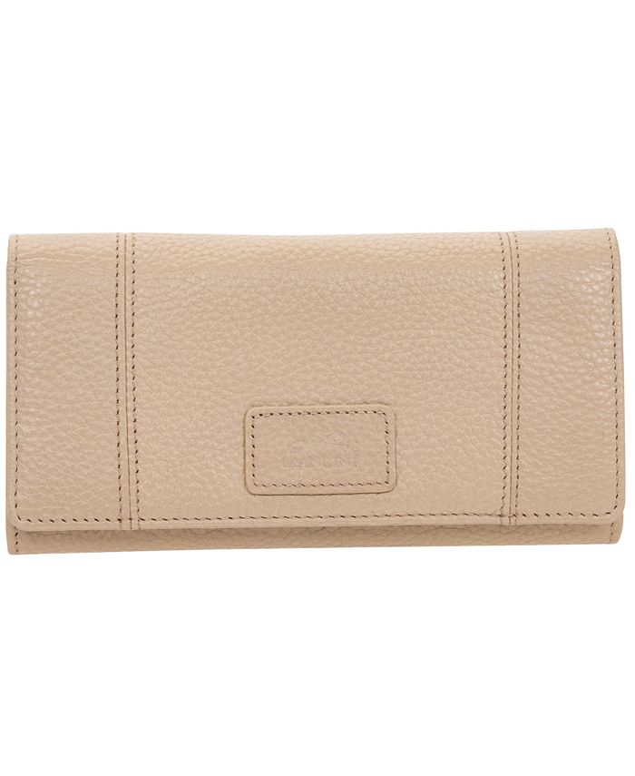 Mancini Women's Pebbled Collection RFID Secure Trifold Wing Wallet ...