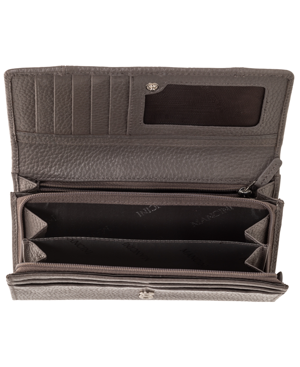 Mancini Women's Pebbled Collection Rfid Secure Mini Clutch Wallet