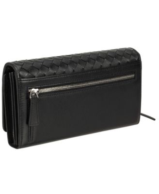 Women's Basket Weave Collection RFID Secure Clutch Wallet