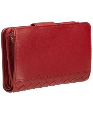Women's Basket Weave Collection RFID Secure Mini Clutch Wallet