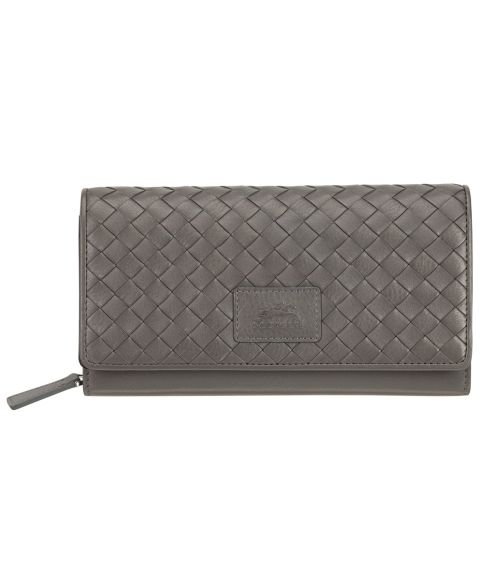 Mancini Basket Weave Collection RFID Secure Clutch Wallet