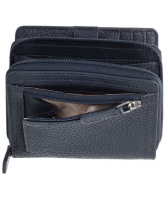 Women's Pebbled Collection RFID Secure Mini Clutch Wallet