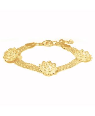 Macy's - Fine Silver Plate Triple Rose Flower Bracelet
