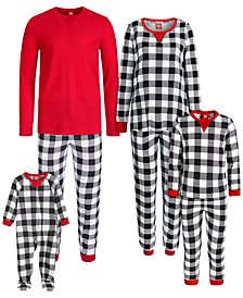 Lightweight Thermal Waffle Buffalo Check Matching Pajamas, Created for Macy's