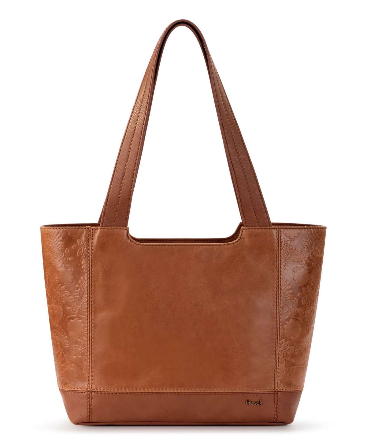 The Sak De Young Leather Tote In Tobacco Floral Emboss