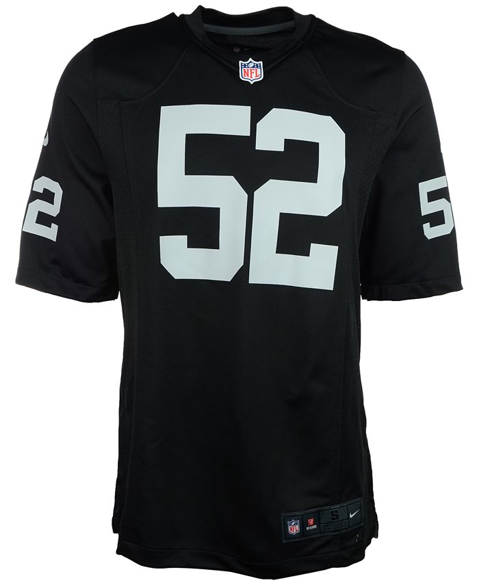 Mens oakland raiders khalil mack nike black game jersey best sale