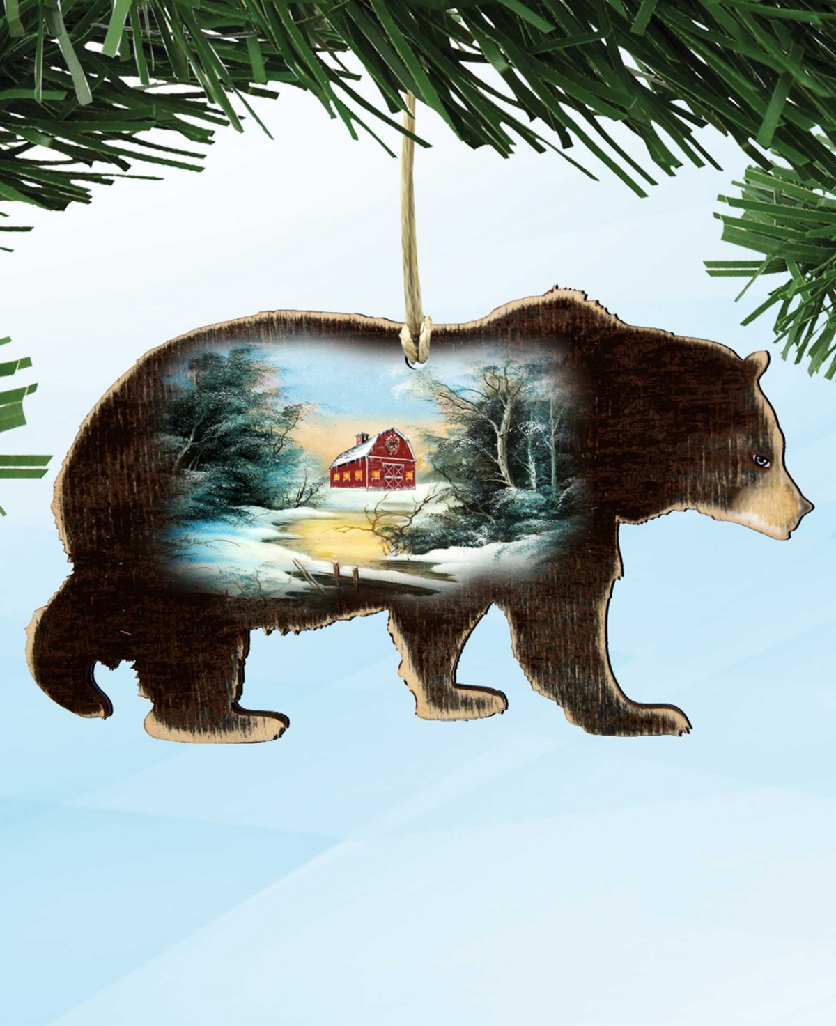 Designocracy Bear Holiday Ornaments, Set Of 2 In Multi Color