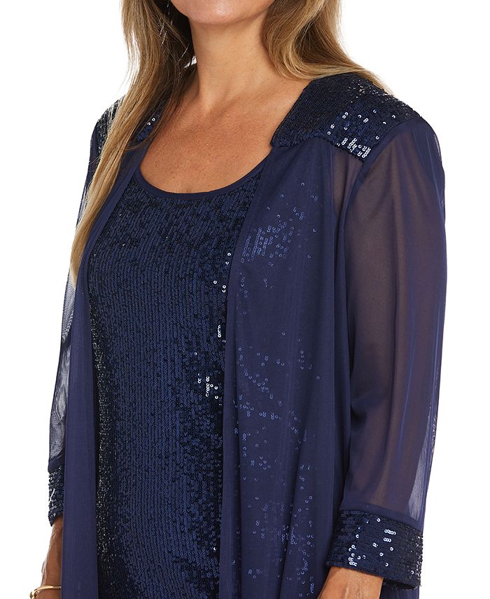 R & M Richards Women's ScoopNeck Sequin Dress & Jacket Macy's