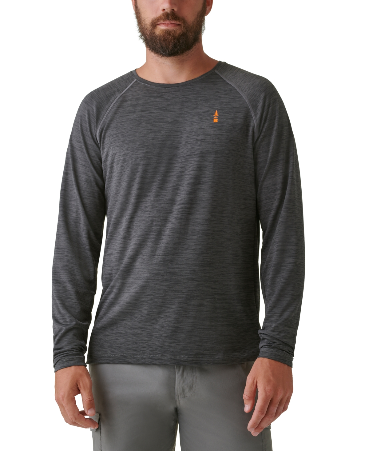 Bass Outdoor Men's Trek Long-sleeve Performance T-shirt In Medium Grey