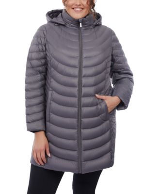 Michael Kors Plus Size Hooded Packable Puffer Coat, Created for
