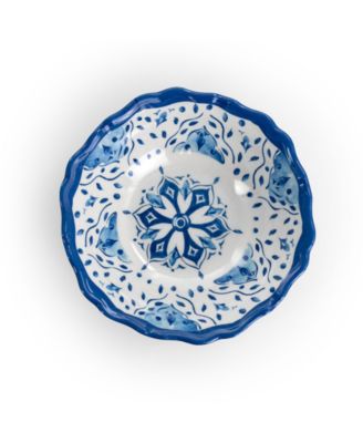 Blue Flower Melamine 12 Pc. Dinnerware Set, Set of 4