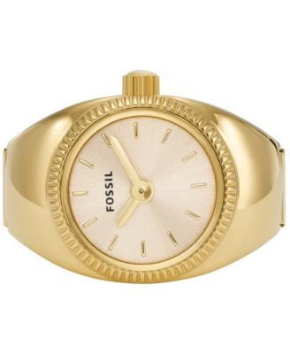 Women's Ring Watch Two-Hand Gold-Tone Stainless Steel Bracelet Watch, 15mm