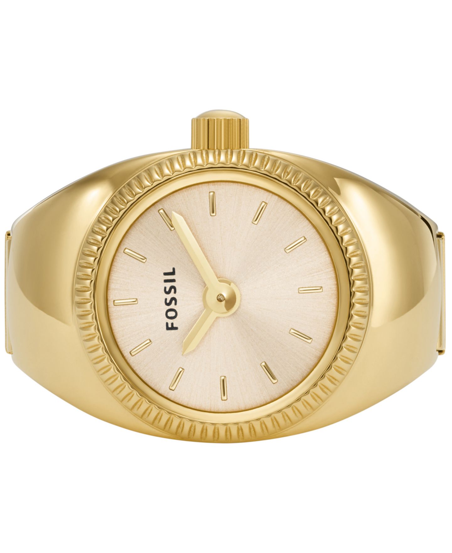 Женские часы Fossil Ring Watch Two-Hand Gold-Tone Stainless Steel Bracelet Watch, 15mm, цвет: Золотой — фото 2