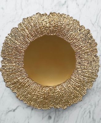 Sunbeam Charger Plates 13" Electroplated Set, 4 Pieces