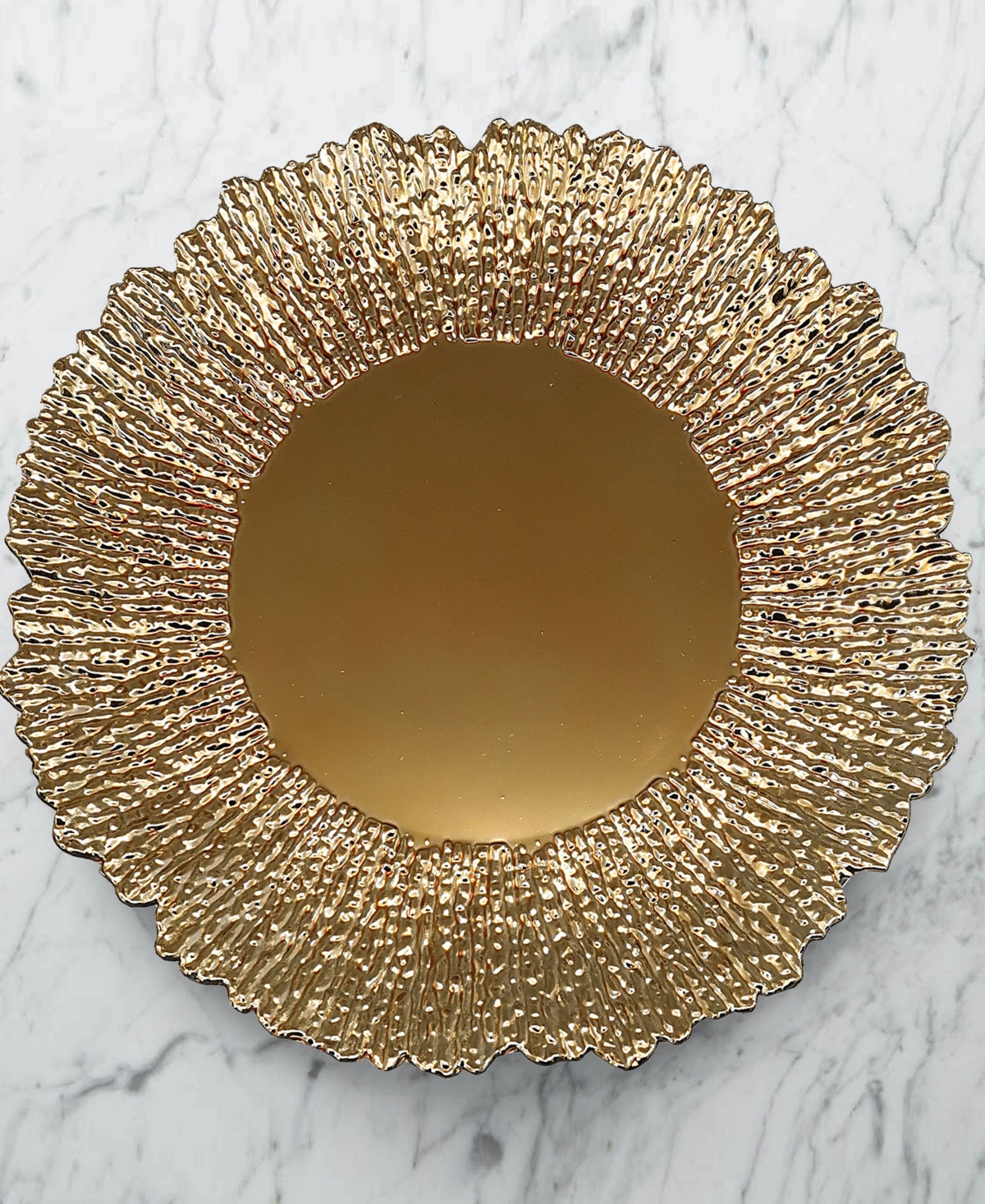 American Atelier Sunbeam Charger Plates 13" Electroplated Set, 4 Pieces