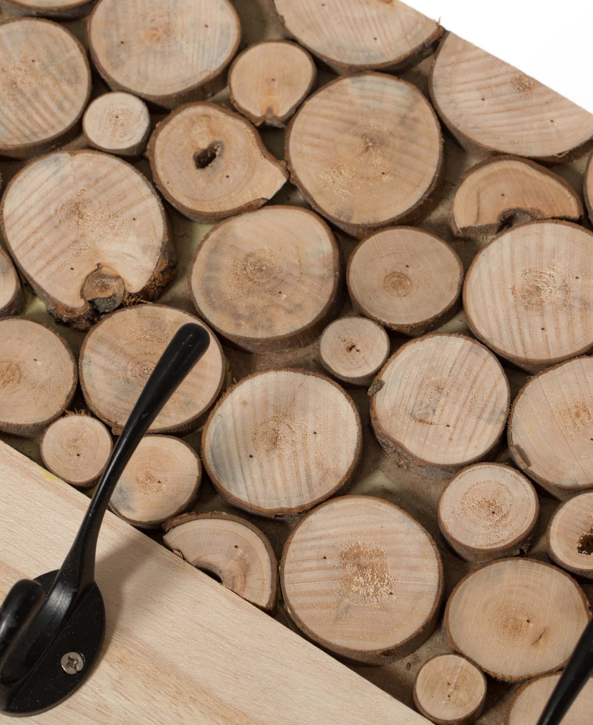 Vintiquewise Natural Wood Hook Rack with Five Hooks for Entryway, Office, Bedroom, and Playroom