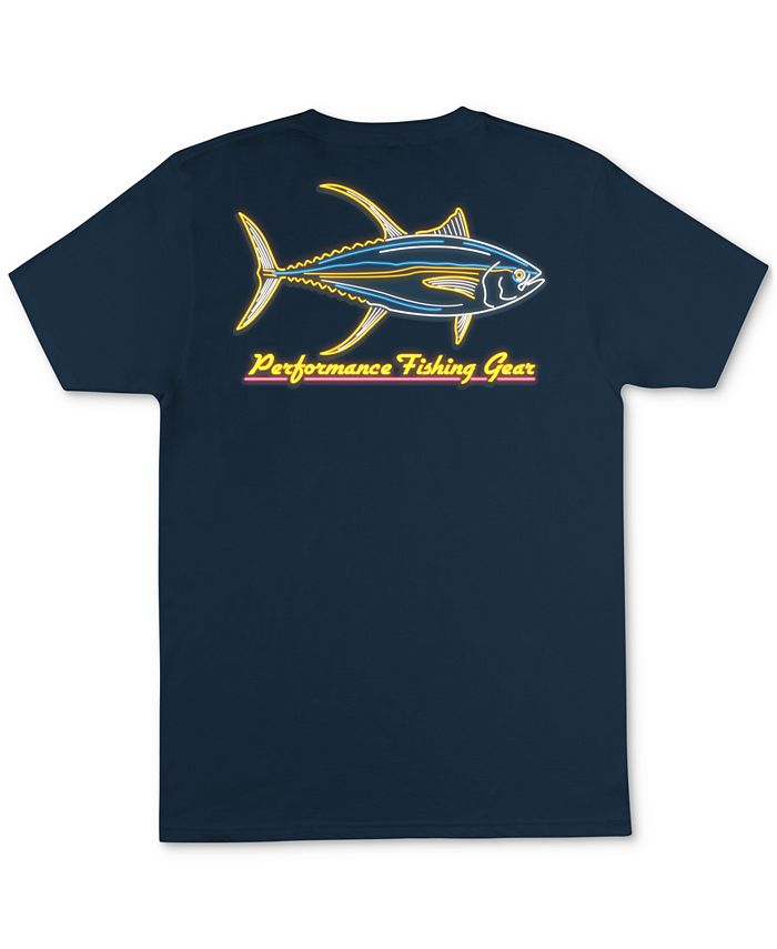 Columbia PFG Mens Large Fishing Gear T-Shirt White Fish Print Crew Neck  Cotton