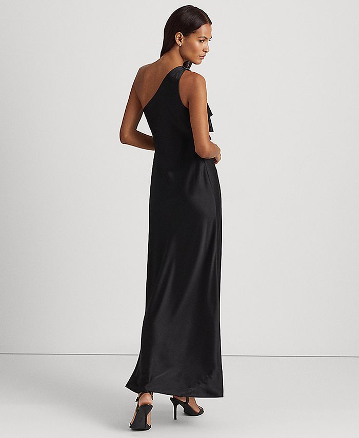 Lauren Ralph Lauren Women's Satin One-Shoulder Gown - Macy's
