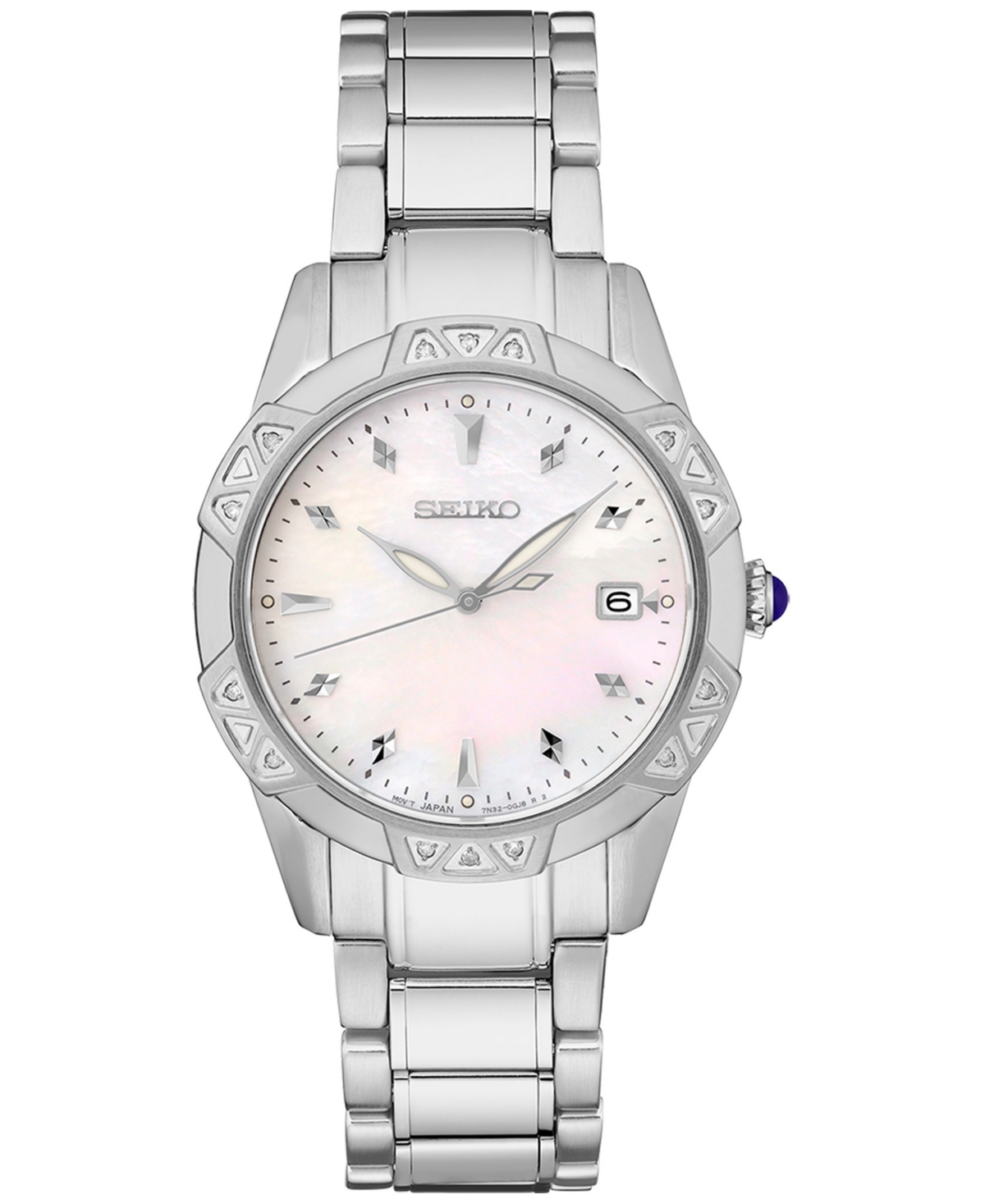 Women's Diamond (1/6 ct. t.w.) Stainless Steel Bracelet Watch 33mm - White