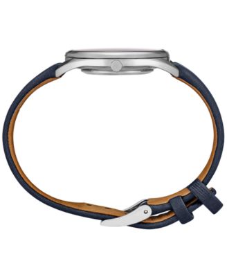 Seiko Women's Essentials Blue Leather Strap Watch 32mm