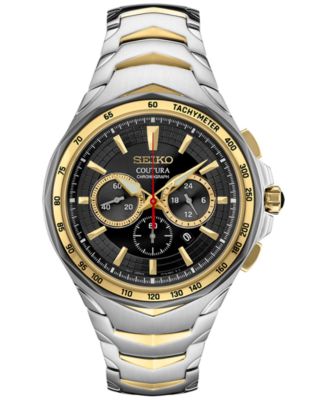 Seiko Men's Chronograph Coutura Solar Two Tone Stainless Steel Bracelet  Watch 46mm & Reviews - All Watches - Jewelry & Watches - Macy's