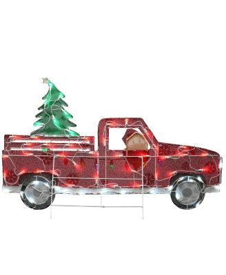 Pre-Lit Santa in Truck with 70 LED Lights, 27"