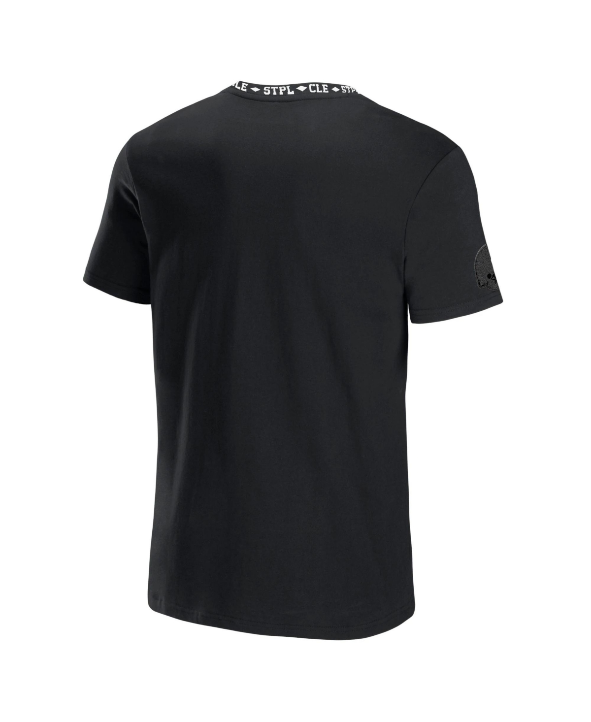 Shop Nfl Properties Men's Nfl X Staple Black Cleveland Browns Embroidered Fundementals Globe Short Sleeve T-shirt