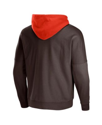Men's NFL X Staple Brown Cleveland Browns Oversized Gridiron Vintage-Like Wash Pullover Hoodie