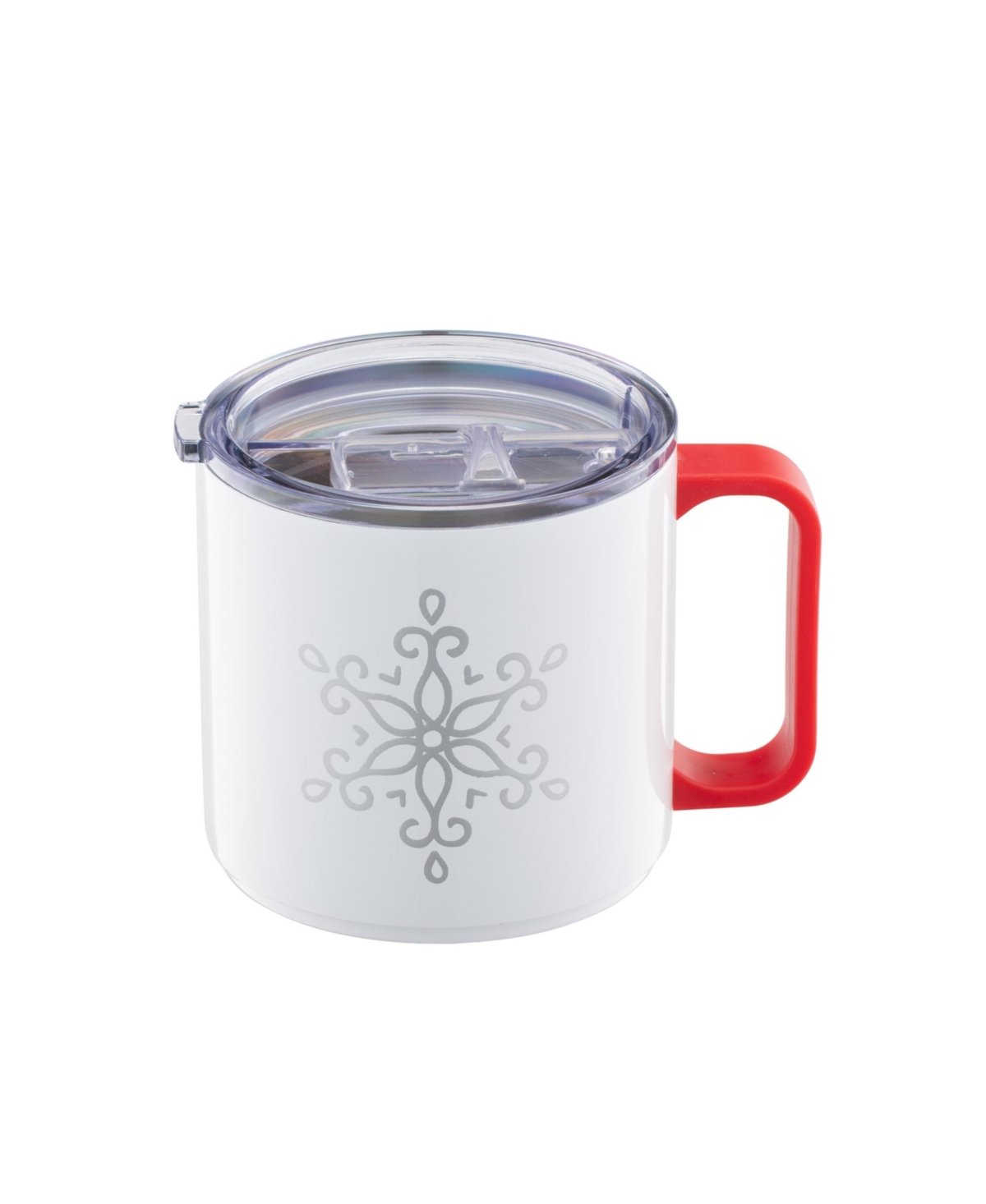 Cambridge Stackable Snowflake Insulated Coffee Mugs, Set of 2 - White