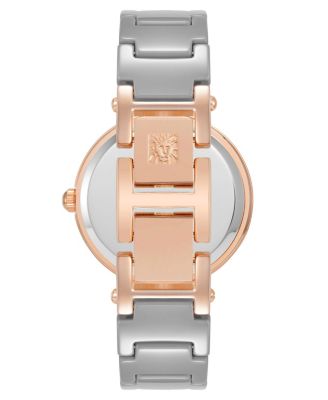 Women's Three-Hand Quartz Taupe Ceramic Link Bracelet Watch, 33mm