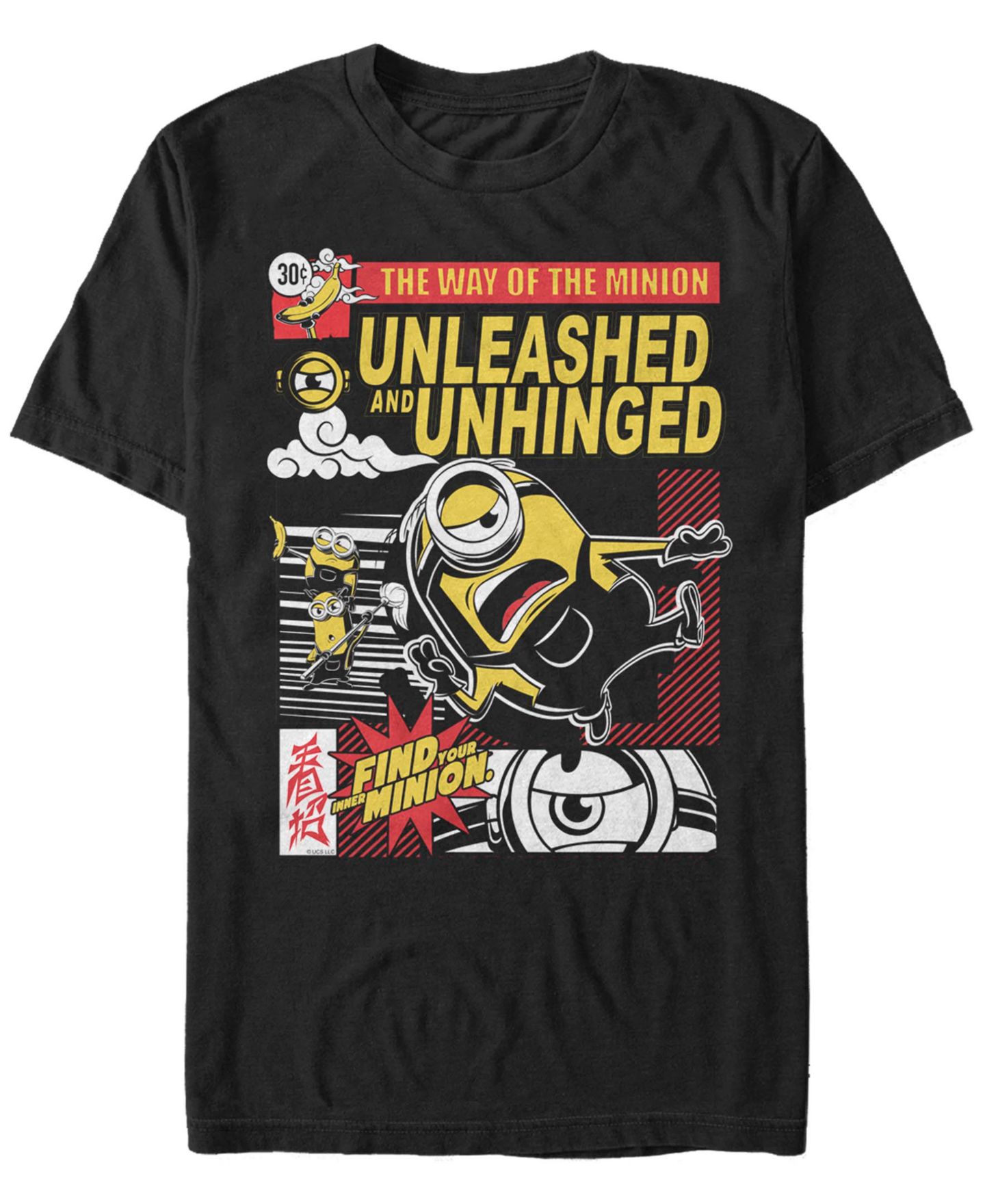 Мужская футболка Fifth Sun Minions Unleashed Minion Comic Short Sleeve, цвет: Чёрный — фото 1
