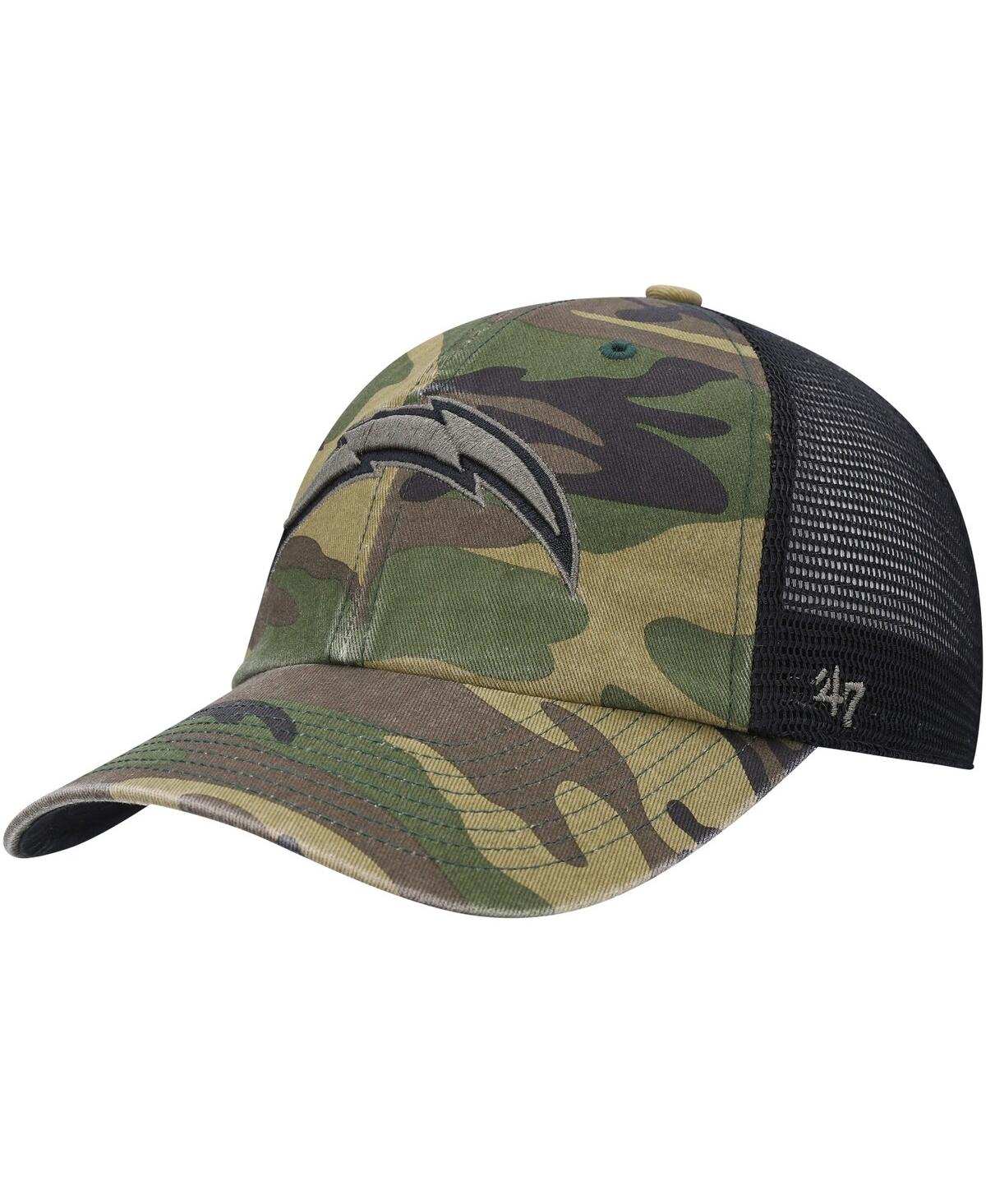 47 Brand Men's '47 Camo Los Angeles Chargers Branson Clean Up Trucker Hat