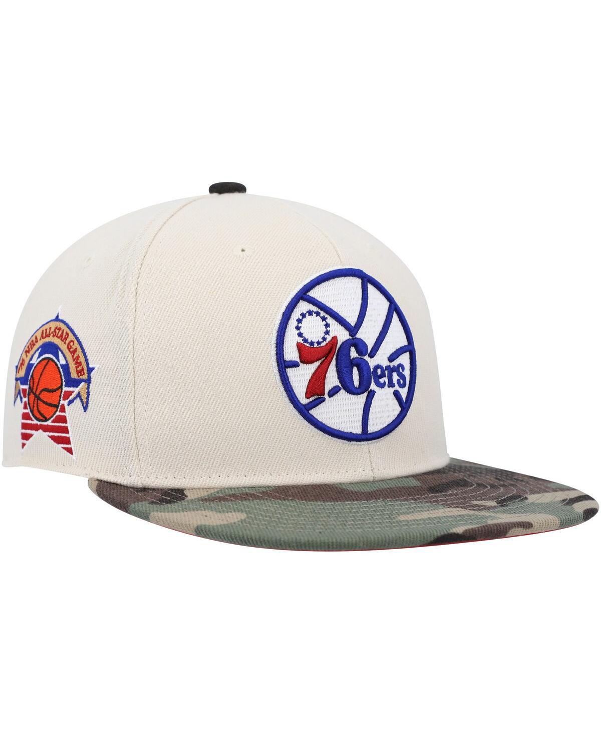 Mitchell & Ness Men's  Cream, Camo Philadelphia 76ers Hardwood Classics 1976 Nba All-star Game Off Wh In Cream,camo