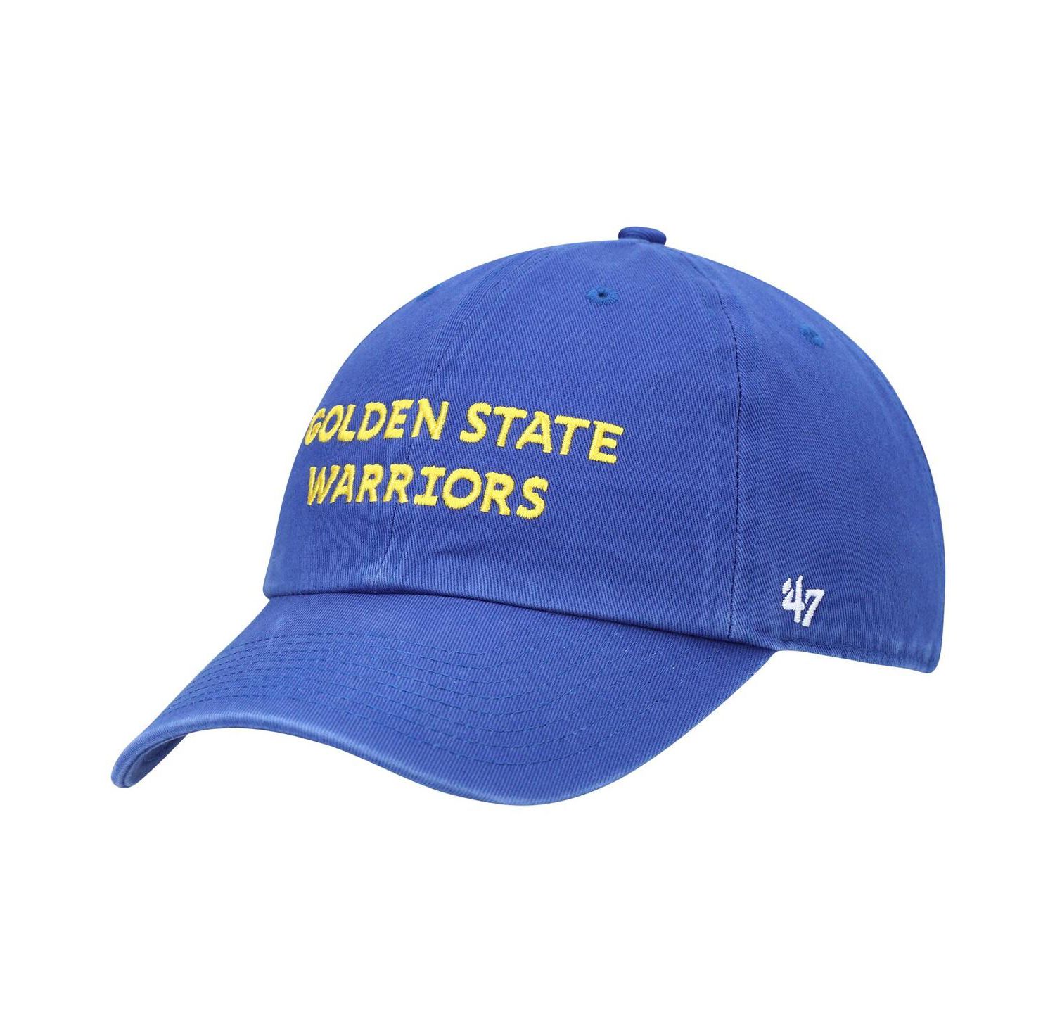 Men's Royal Golden State Warriors Clean Up Wordmark Adjustable Hat