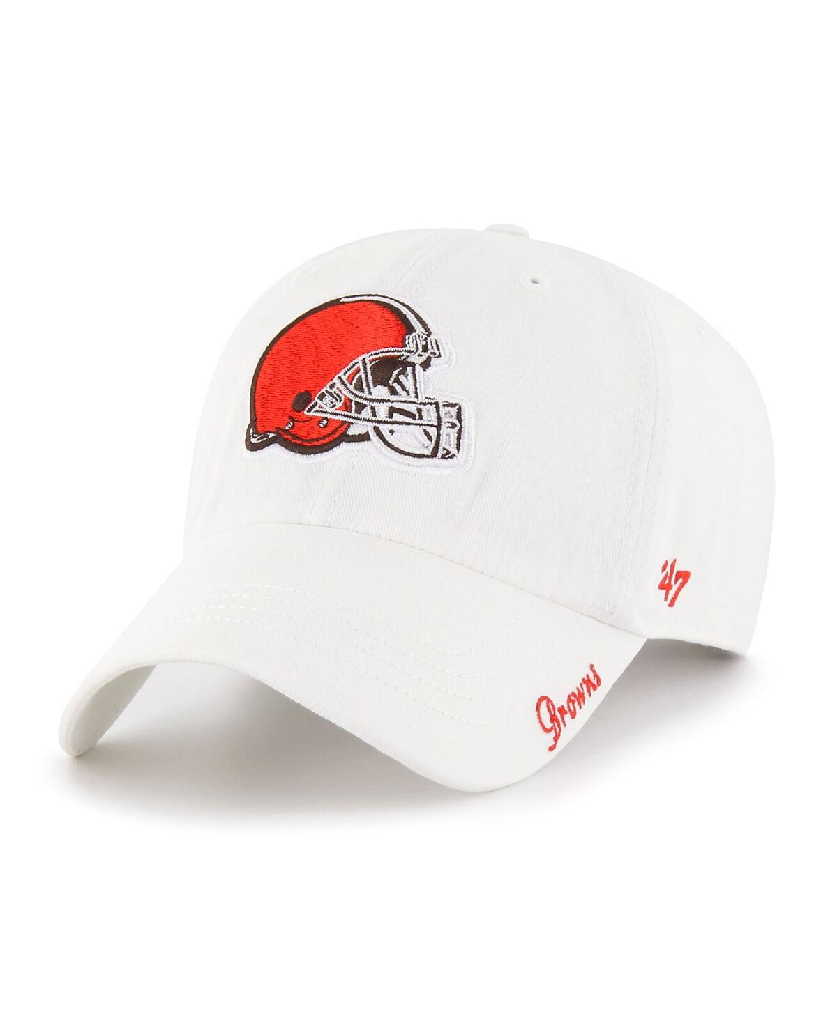 47 Brand Women's ' White Cleveland Browns Miata Logo Clean Up Adjustable Hat