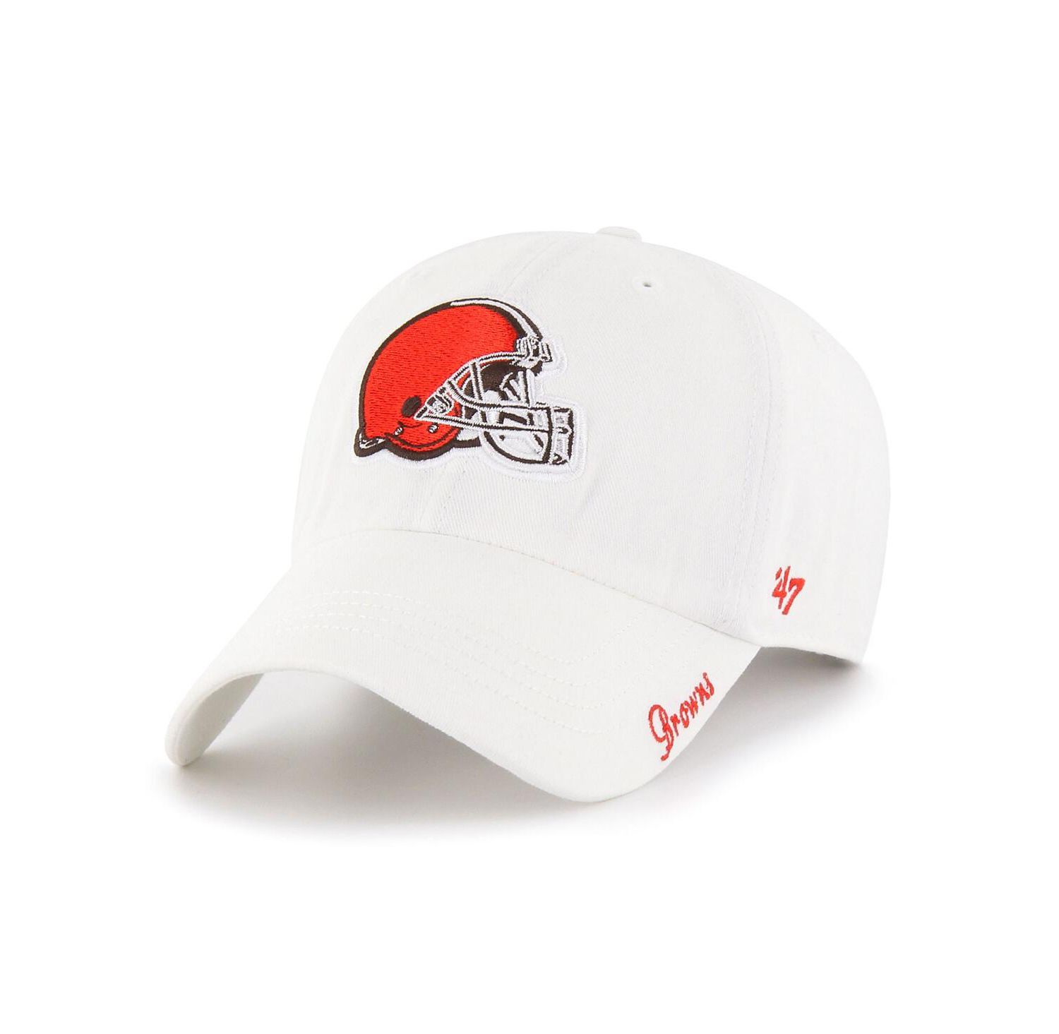 Women's White Cleveland Browns Miata Logo Clean Up Adjustable Hat